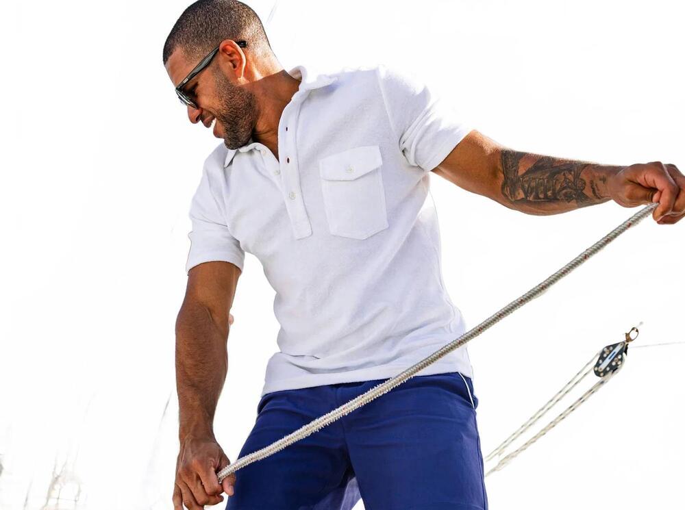 NEW CRIQUET terrycloth players shirt in white